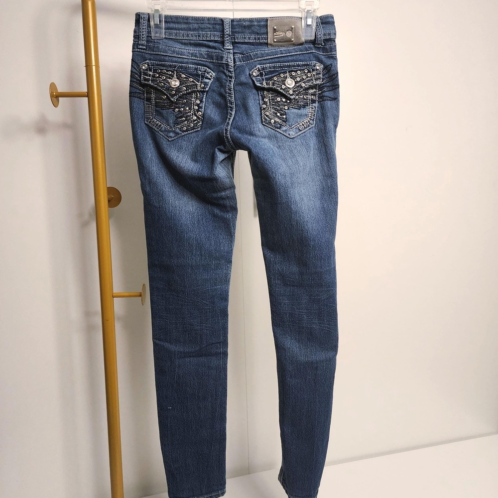 28" Waist Ultra Low-Rise CJ Angel Wing Details Grunge Y2K by Chikny Jeans